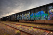 Rail cars parked on the tracks Rail cars parked on the tracks