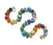 Coloured curved lines of crystal healing stones