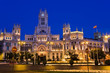 Plaza de Cibeles at night, Madrid, Spain