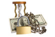 dollars with chain on white background dollars with chain on white background