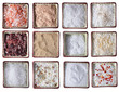 twelve types of Sea SALT in square bowls twelve types of Sea SALT in square bowls