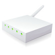 Modem internet et son antenne wifi (reflet) Modem internet et son antenne wifi (reflet)