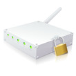 Modem internet et son antenne wifi sécurisé (reflet) Modem internet et son antenne wifi sécurisé (reflet)