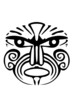 A tribal black Maori face tattoo