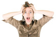 Photo: horrified woman horrified woman