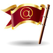 Vector flag button with @ or e-mail icon