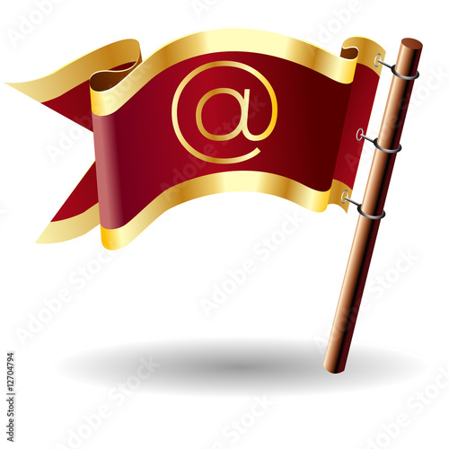 Vector flag button with @ or e-mail icon Vector flag button with @ or e-mail icon