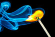 Match flame and smoke