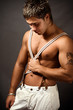 Sexy muscular shirtless young man