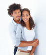 Portrait of a beautiful African American couple isolated