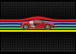 modern car red color isolated. illustration