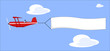 Plane pulling blank banner illustration