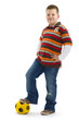 Boy posing with football