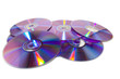 heap of cds isolated on white background