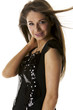 Party Girl posing with hair blowing Party Girl posing with hair blowing