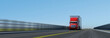 Semi-trailer on the road. Photoreal 3D render