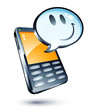 Téléphone portable et bulle smiley