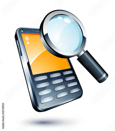 Vektor: Téléphone portable loupe Téléphone portable loupe