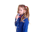 Young girl with microphone