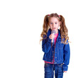 Young girl with microphone