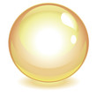 Sphère jaune avec reflets dorés vectorielle