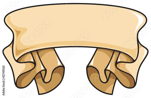 Banner, scroll with fluttering edges, vector illustration Banner, scroll with fluttering edges, vector illustration