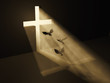 birds fly to god from dark