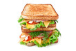 meat, lettuce and cheese sandwich on toasted bread meat, lettuce and cheese sandwich on toasted bread