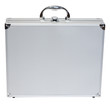 silver metal briefcase isolated