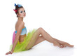 model with butterfly bodyart model with butterfly bodyart