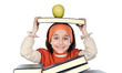 adorable girl studying