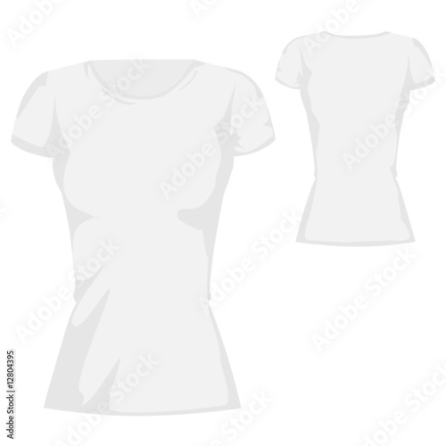 tee shirt design template. white blank T-shirt design