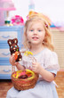 little girl with easter bunny
