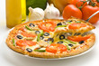 homemade pizza with fresh tomato olive mushroom cheese homemade pizza with fresh tomato olive mushroom cheese