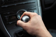 hand on manual gear shift knob hand on manual gear shift knob