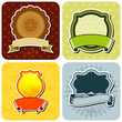 Products labels set, vector layered. No gradient fill.