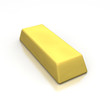 Golden ingot. 3d rendered image isolated on white background. Golden ingot. 3d rendered image isolated on white background.