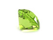 Green gemstone isolated on white background