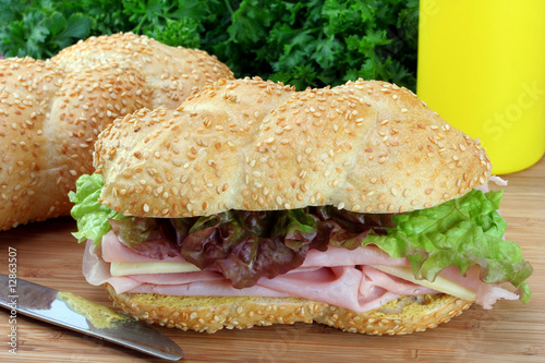 Photo: Ham and Cheese Sub Sandwich Ham and Cheese Sub Sandwich