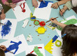 children painting