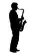 Illustration: silhouette of man playing the saxophone silhouette of man playing the saxophone