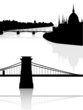 Black and white city view