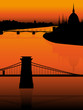 Budapest city view at sunset