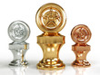 Gold, silver and bronze wheel awards