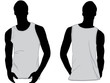 White tank top design template with front and back. White tank top design template with front and back.