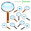 vector magnifying glass icons
