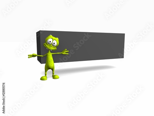 Illustration: alien and banners alien and banners