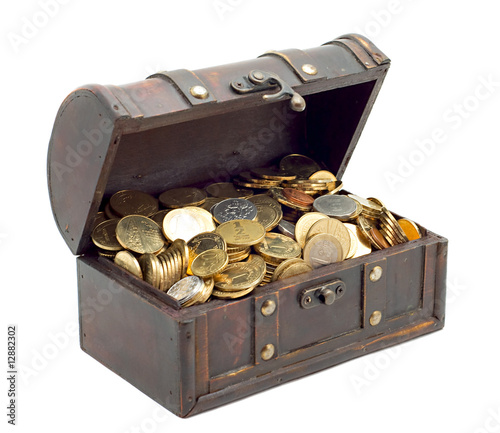 Photo: Open chest with money Open chest with money