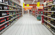 Wine department in supermarket