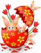 Illustration: Family of Easter rabbits Family of Easter rabbits